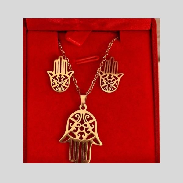 juego pendientes y collar Mano de Fátima