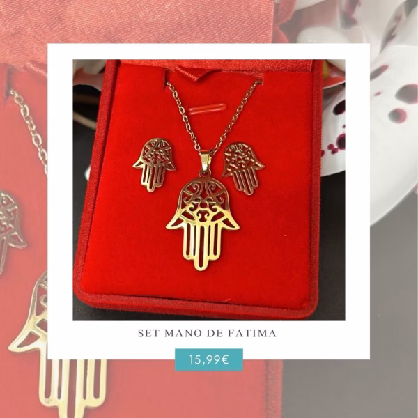 pendientes y Colgante mano Fátima
