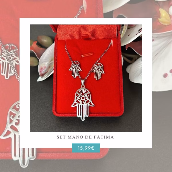 pendientes y Colgante mano Fátima