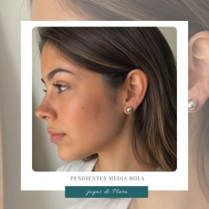 Pendientes Media Bola de Plata