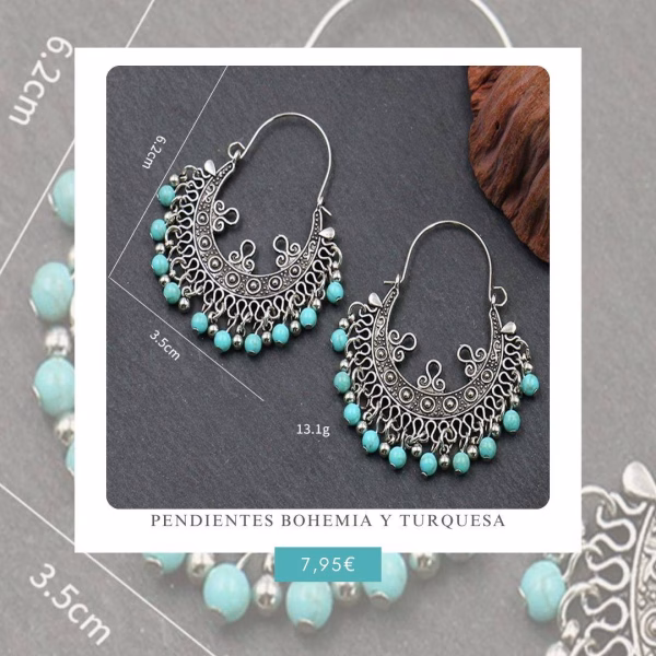 Pendientes Bohemio y Turquesa
