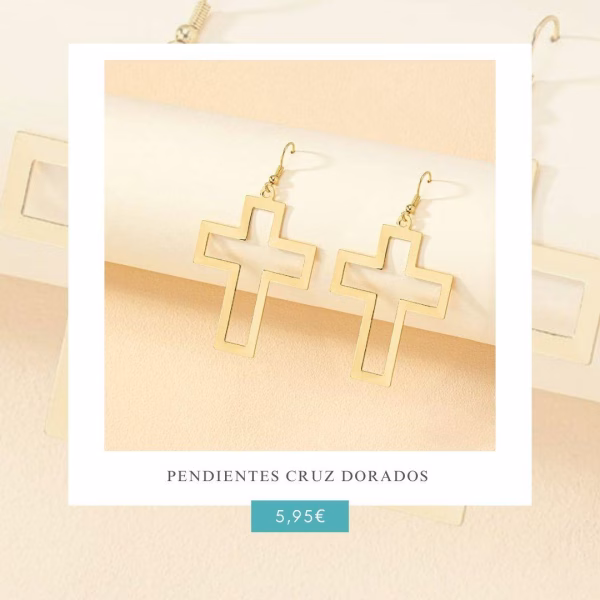Pendientes Cruz Dorados