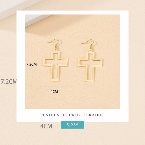 Pendientes Cruz Dorados