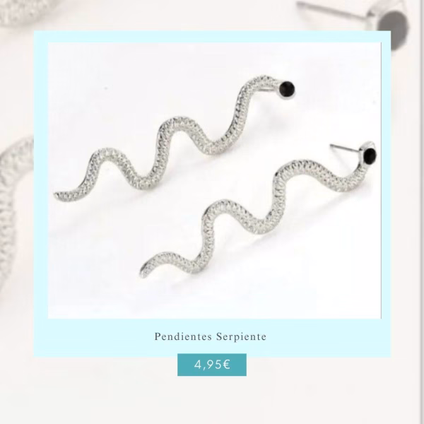 Pendientes Serpiente Bisutería