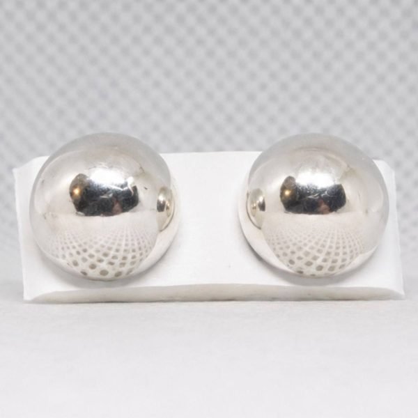 Pendientes Media Bola Plata