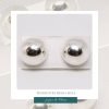 Pendientes Media Bola Plata