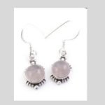Pendientes De Plata y Cuarzo Rosa