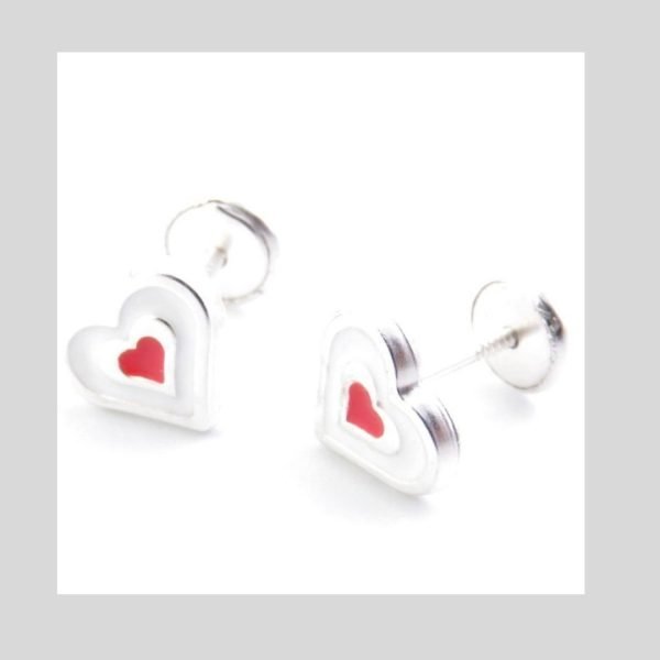 pendientes plata corazón