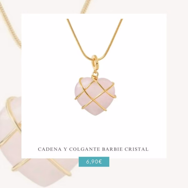 Cadena y Colgante Barbie Cristal