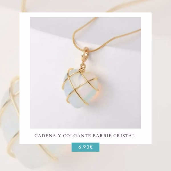 Cadena y Colgante Barbie Cristal