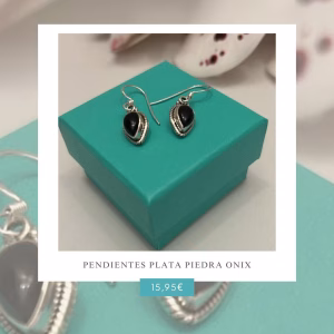 Pendientes Plata Piedra Ónice