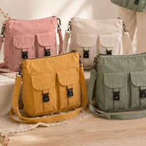 Bolso de Tela Doble Bolsillos