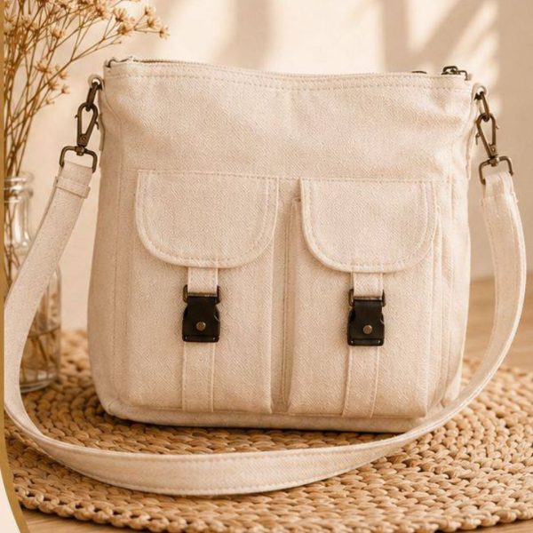 Bolso de Tela Doble Bolsillos