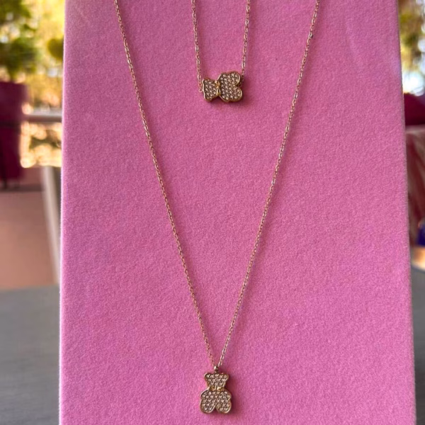Collar y Pulsera colgante oso