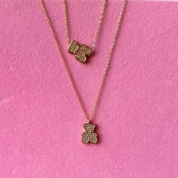 Collar y Pulsera colgante oso