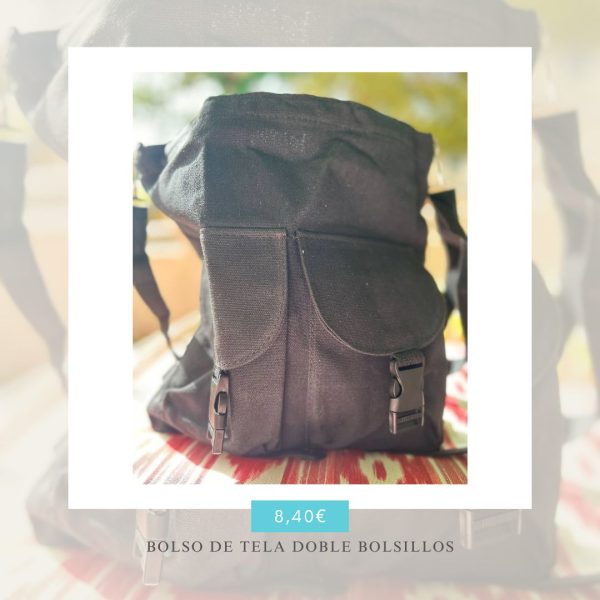 Bolso de Tela Doble Bolsillos