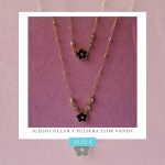 Juego Collar y Pulsera Flor VANDA