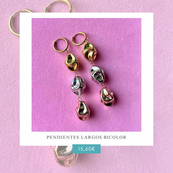 Pendientes Largos Bicolor