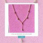 Collar Piedras Multicolor Acero Inoxidable