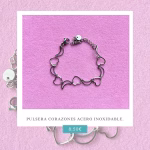 Pulsera Corazones Acero Inoxidable - Dorada y Plateada