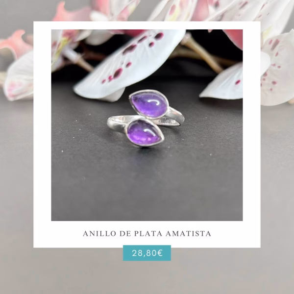 anillo plata amatista