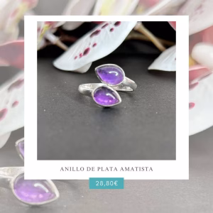 anillo plata amatista