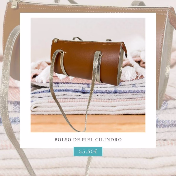 bolso de piel cilindro