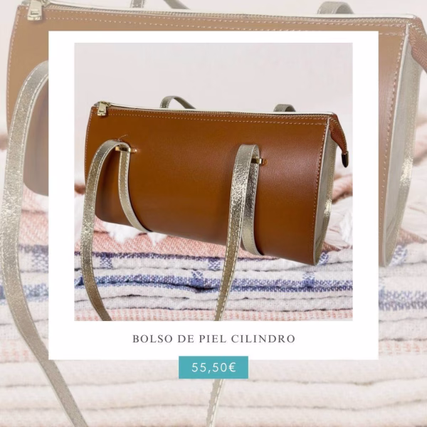 bolso de piel cilindro