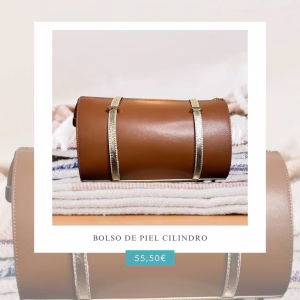 bolso de piel cilindro