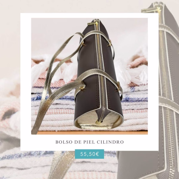 bolso de piel cilindro