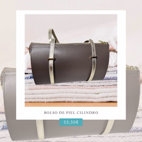 bolso de piel cilindro