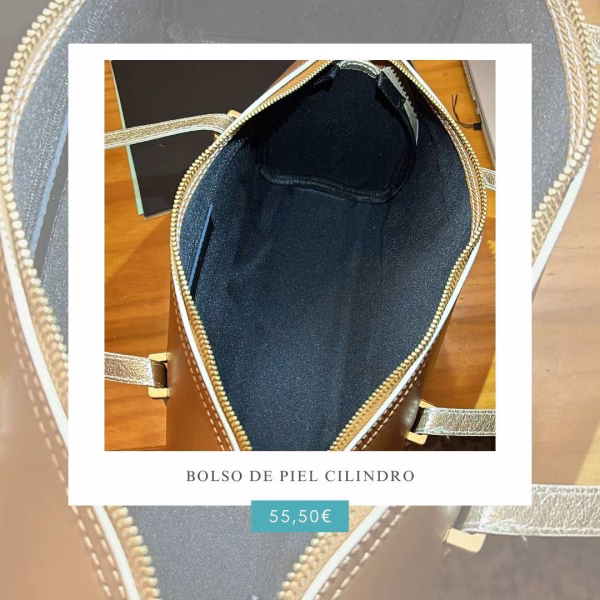 bolso de piel cilindro
