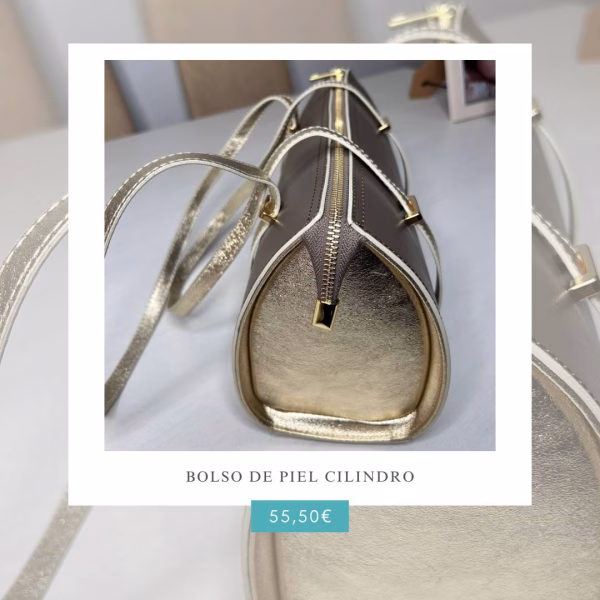 bolso de piel cilindro