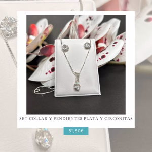 Juego collar pendientes plata