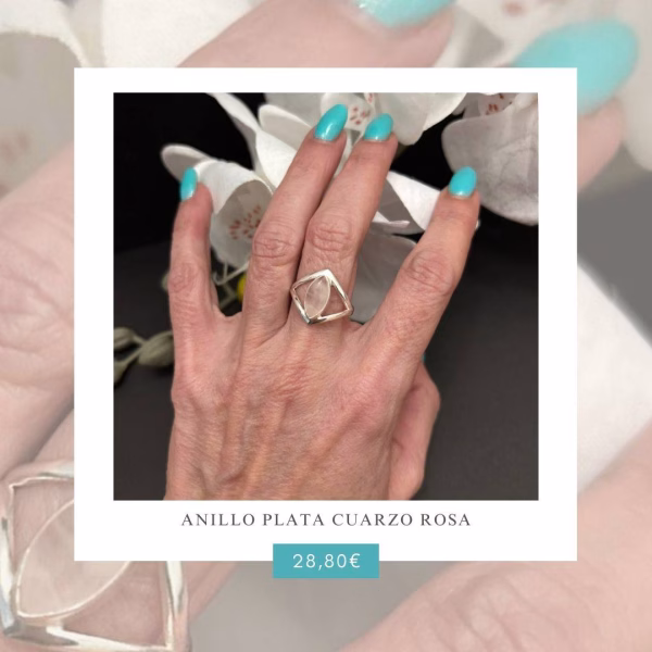 Anillo Plata Cuarzo Rosa