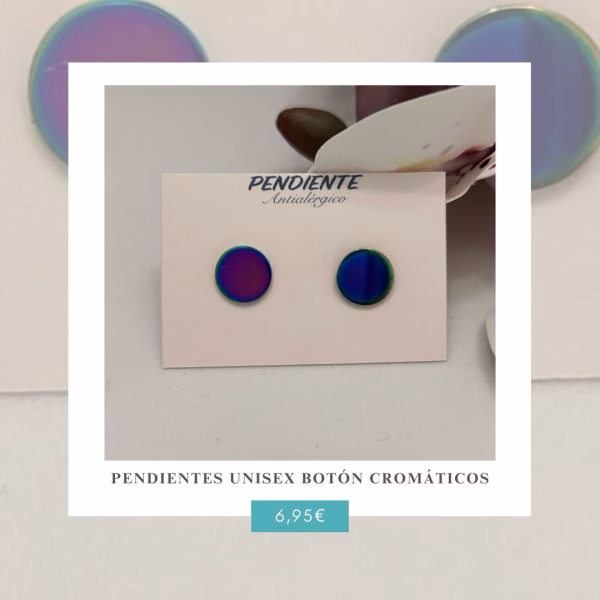 Pendientes Unisex Botón Cromáticos