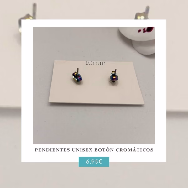 Pendientes Unisex Botón Cromáticos