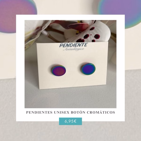 Pendientes Unisex Botón Cromáticos