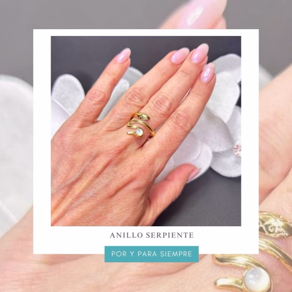 anillo serpiente dorado
