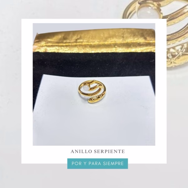 anillo serpiente dorado
