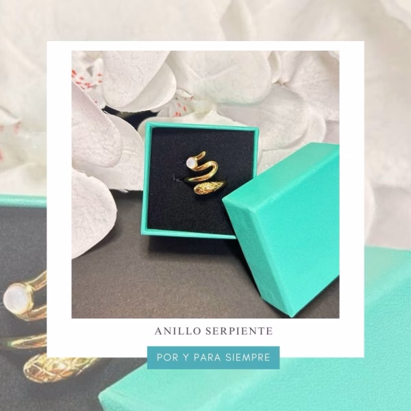 anillo serpiente dorado