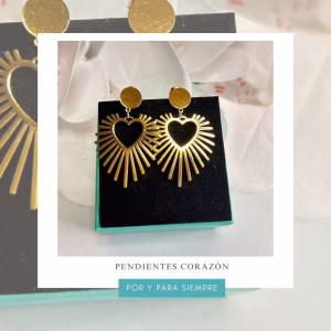 pendientes corazón dorados