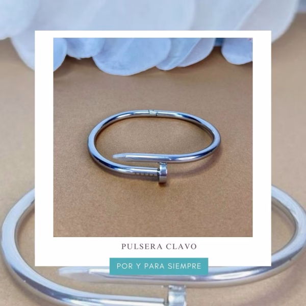 pulsera clavo plateada