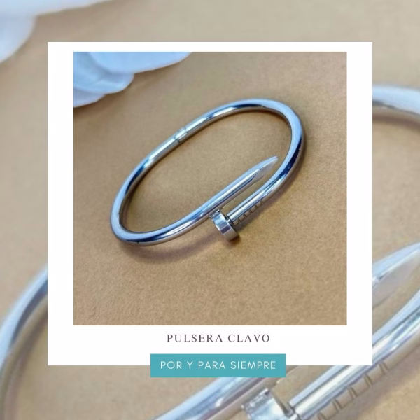 pulsera clavo plateada
