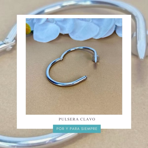 pulsera clavo plateada