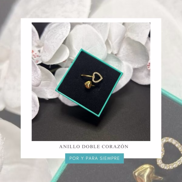 anillo doble corazón