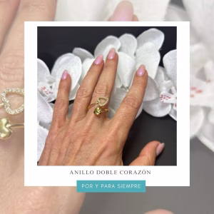 anillo doble corazón