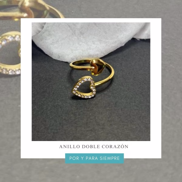anillo doble corazón
