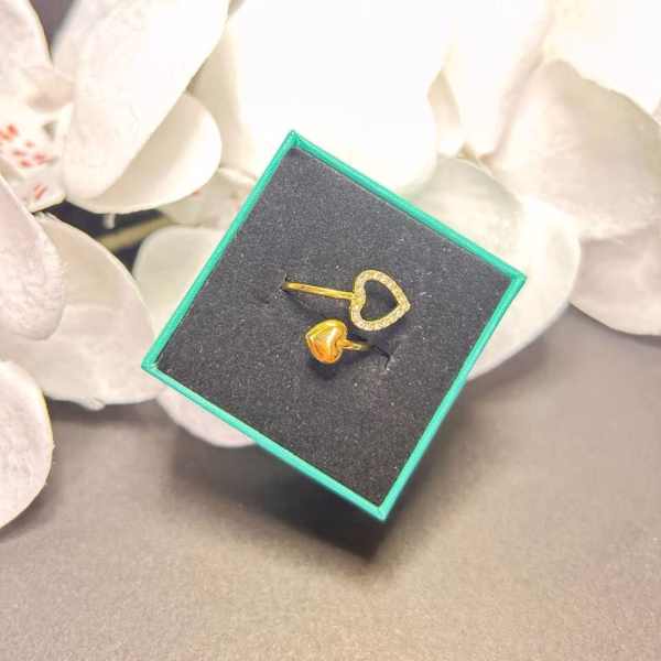 anillo doble corazón