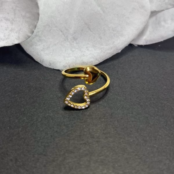 anillo doble corazón